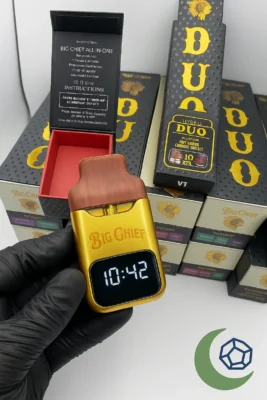 Big Chief DUO Vape Pod with Digital Timer Display – Rechargeable THC Device with Moonrock Branding