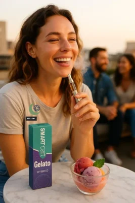 Chill rooftop vibes with a premium Gelato Smart Cart – lab-tested at 85% THC, available now from Moonrock Online Shop.