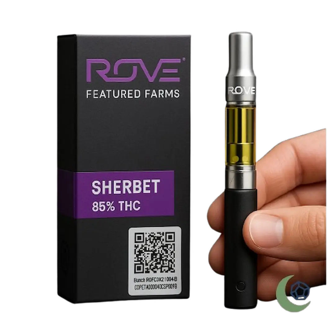Buy Rove Sherbet Vape Cartridge Online – 85% THC – Authentic Live Resin by Moonrock