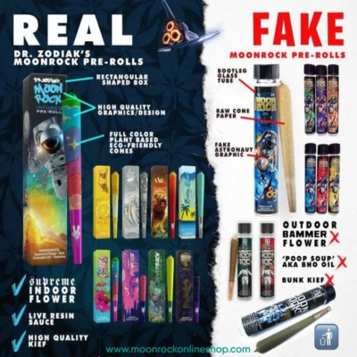 Dr. Zodiak’s Moonrock Pre-Rolls in Sealed Packaging | High-Grade Cannabis & Moonrock Extract