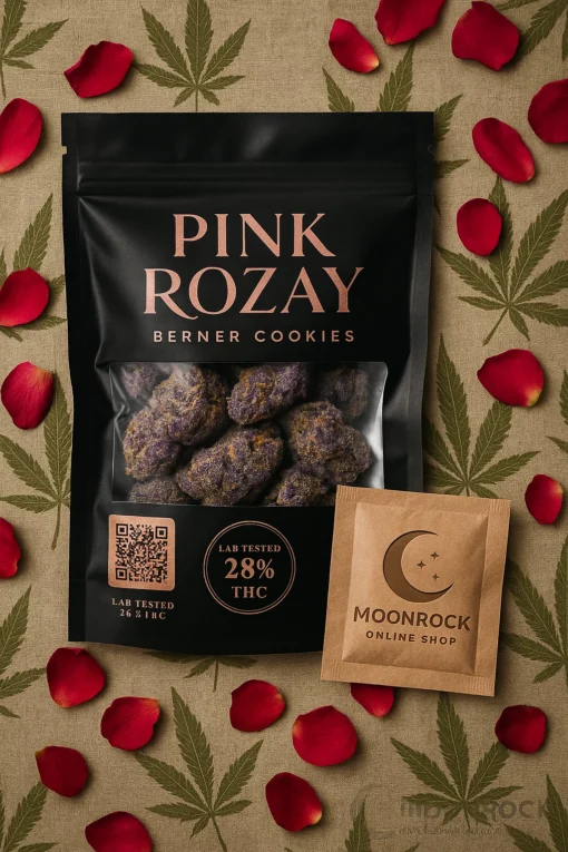 Premium Cannabis Packaging - Pink Rozay Cookies Pink Rozay Berner Cookies Smell-Proof Packaging | Moonrock Online Shop