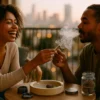 Pink Rozay Cookies Lifestyle Experience Enjoying Premium Rozay Strain - Relaxing Sunset Session | Moonrock Online Shop