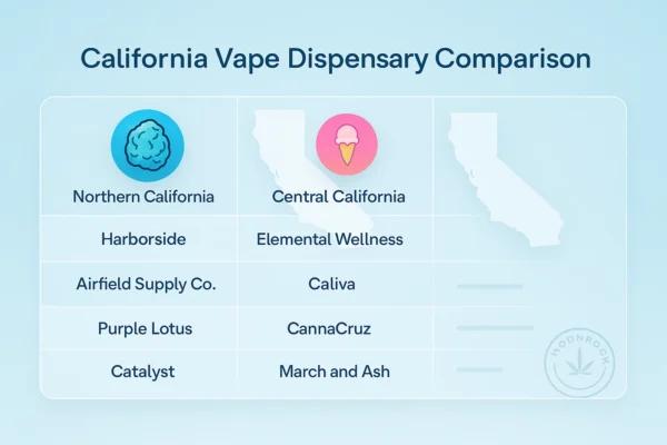 Best Dispensary for Vapes California 2025 Comparison Chart