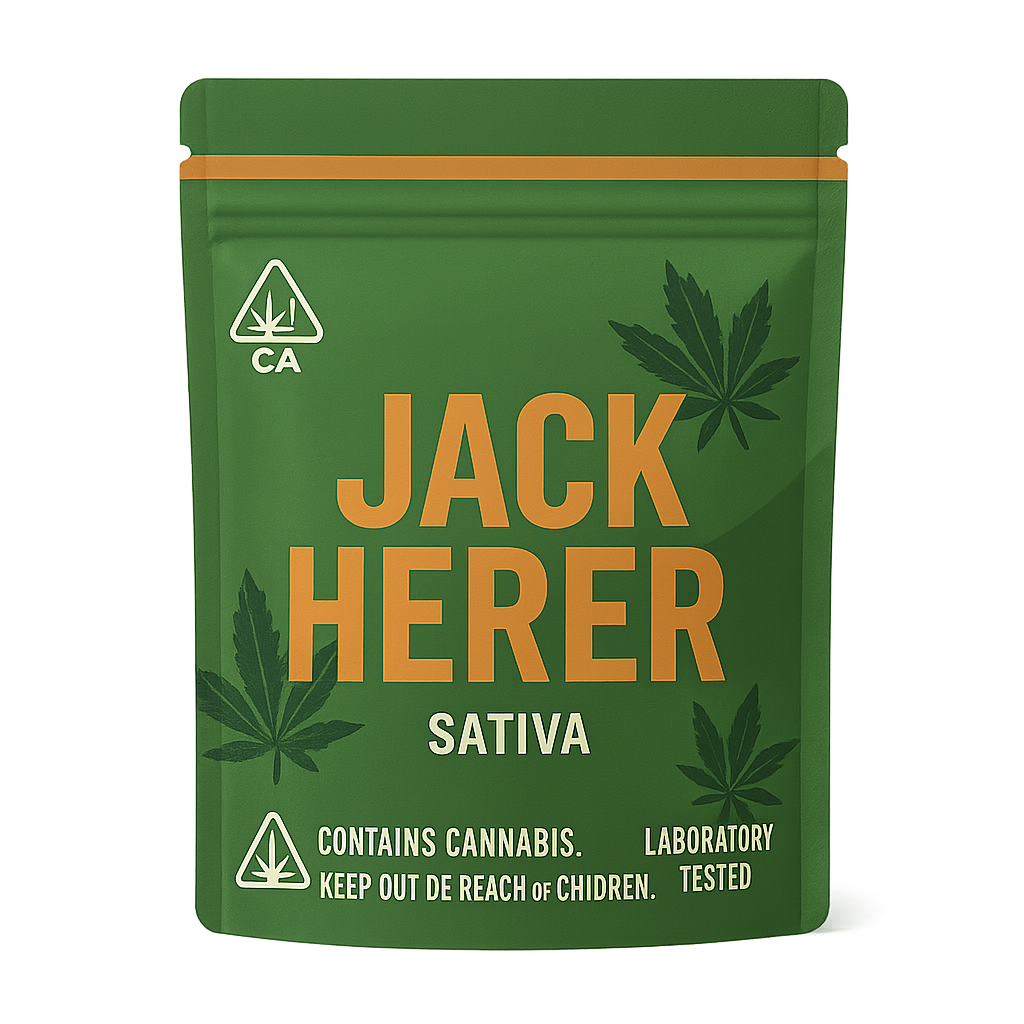 Jack Herer in California-compliant packaging. Weed Delivery Los Angeles