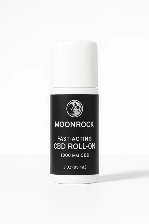 Moonrock Fast-Acting CBD Roll-On — Pure White Thumbnail-1 Moonrock Fast-Acting CBD Roll-On isolated on a pure white background, crisp and professional product thumbnail.