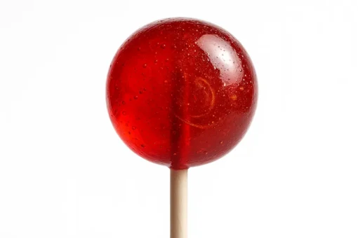 THC Lollipop — Strawberry Macro (White Background) -Moonrock Online Shop Ultra-detailed macro of strawberry THC lollipop on pure white — glossy, translucent, lab-tested — Moonrock Online Shop