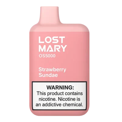 Lost Mary OS5000 Strawberry Sundae disposable vape product photo with transparent background | Moonrock Online Shop