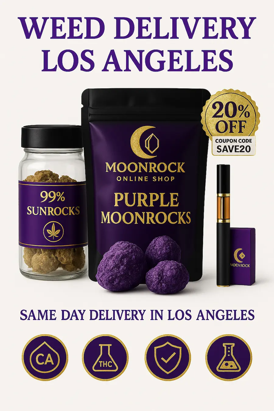 Best moonrock delivery Los Angeles — Purple Moonrocks and 99% THC Sunrocks same day delivery by Moonrock Online Shop