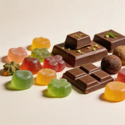 Edibles guide — different types of cannabis edibles including gummies and chocolates