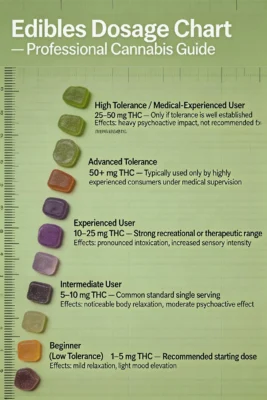 Edibles guide dosage chart — THC milligram levels for beginners to experienced users
