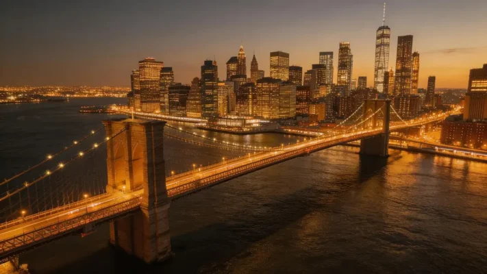 Brooklyn weed delivery Brooklyn Bridge night view