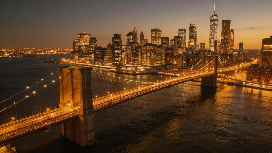 Brooklyn weed delivery Brooklyn Bridge night view