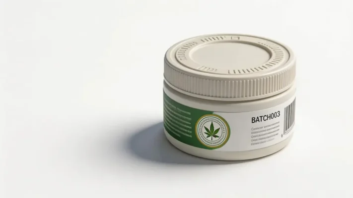 cannabis return policy — sealed unopened child-resistant container with batch number showing qualification for exchange