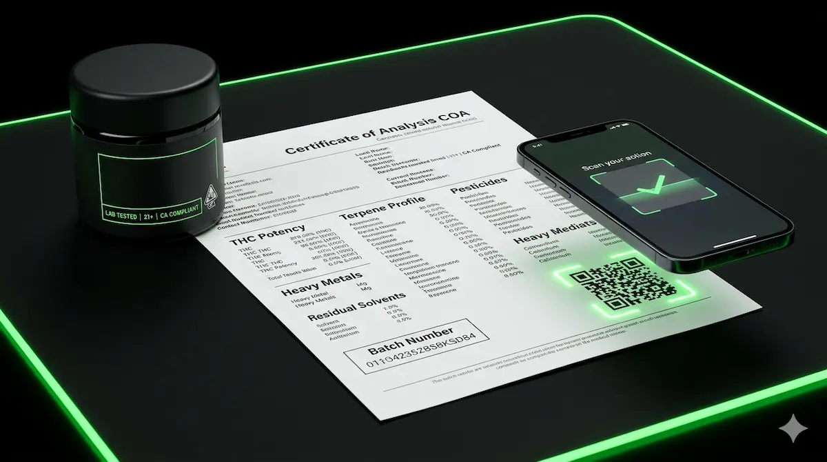 How to read cannabis lab results with COA QR code verification and lab-tested cannabis product