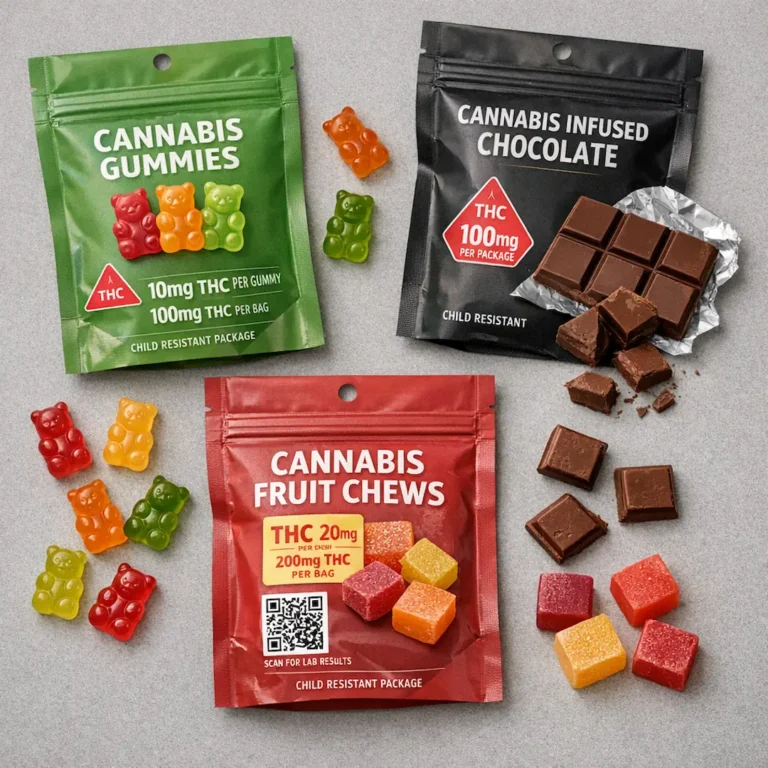 Assorted lab-tested cannabis edibles for late night delivery Los Angeles
