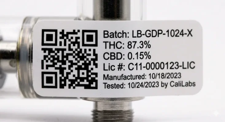 Lion's Breath authentic QR code verification label CA DCC compliant.