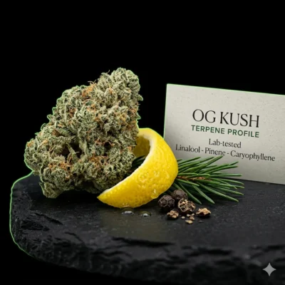 OG Kush terpene profile with citrus pine and earthy flavor notes