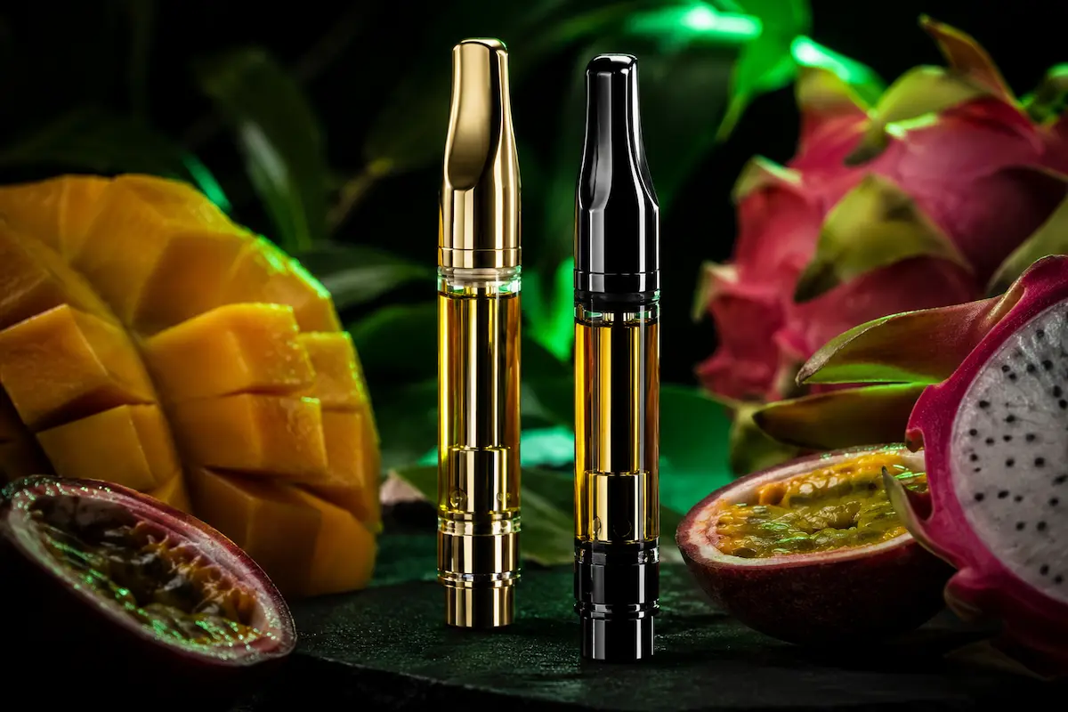 buddah bear carts premium high THC vape cartridges gold hardware