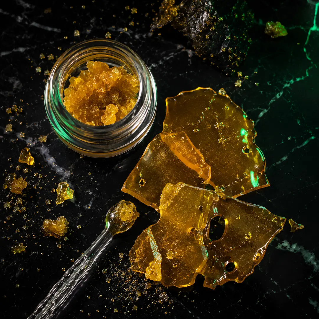 buddah bear wax shatter premium cannabis concentrates golden amber