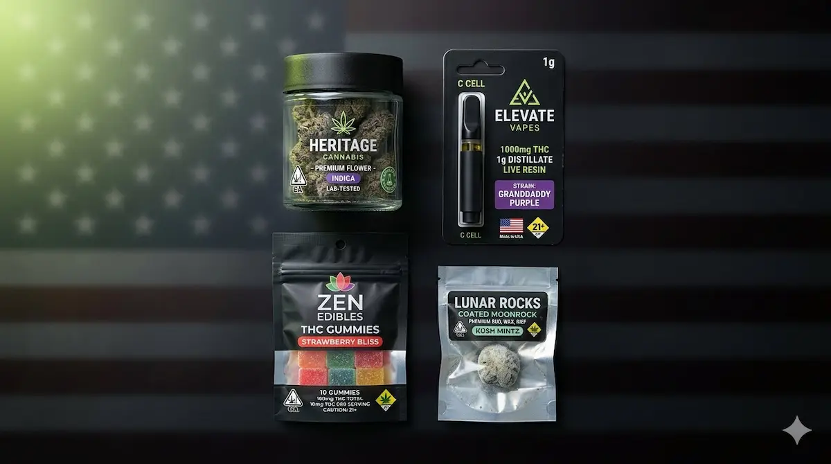 Buy cannabis in usa — lab-tested THC products including flower, vapes, edibles, and moonrocks from licensed dispensary