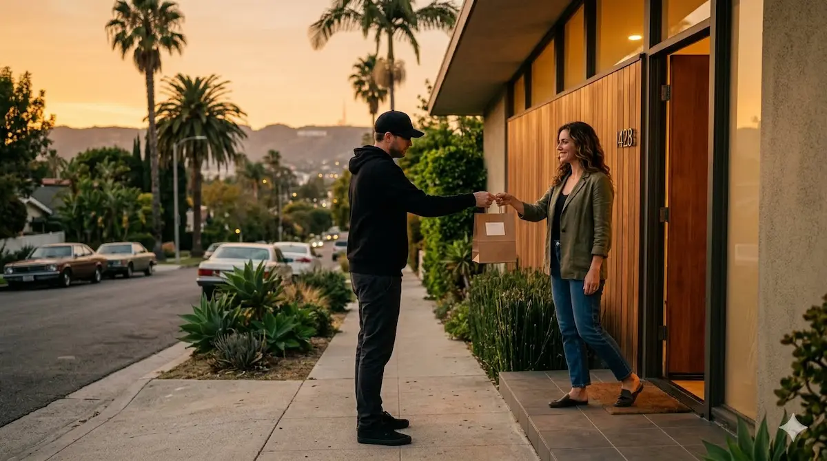 Cannabis delivery Los Angeles — same-day licensed weed delivery from Moonrock Online Shop driver at LA doorstep