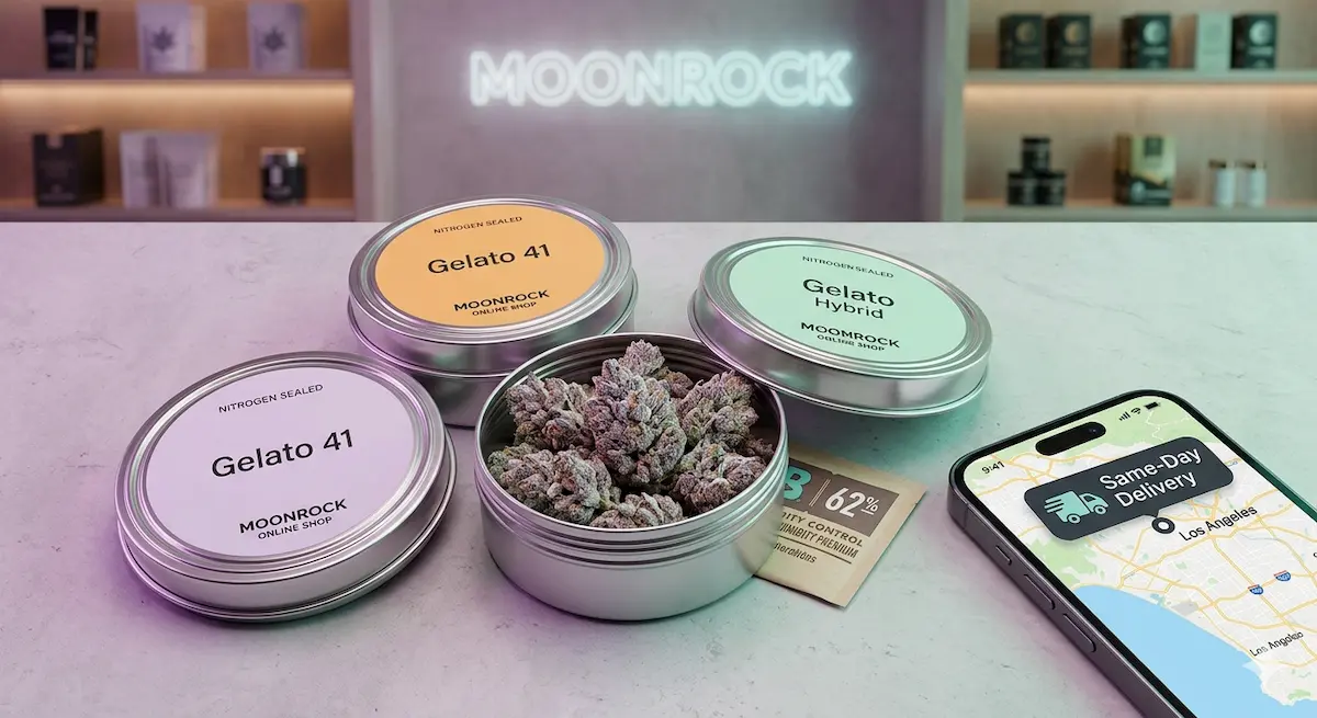 Gelato strain collection — premium gelato cannabis strains, lab-tested, same-day LA delivery from Moonrock Online Shop