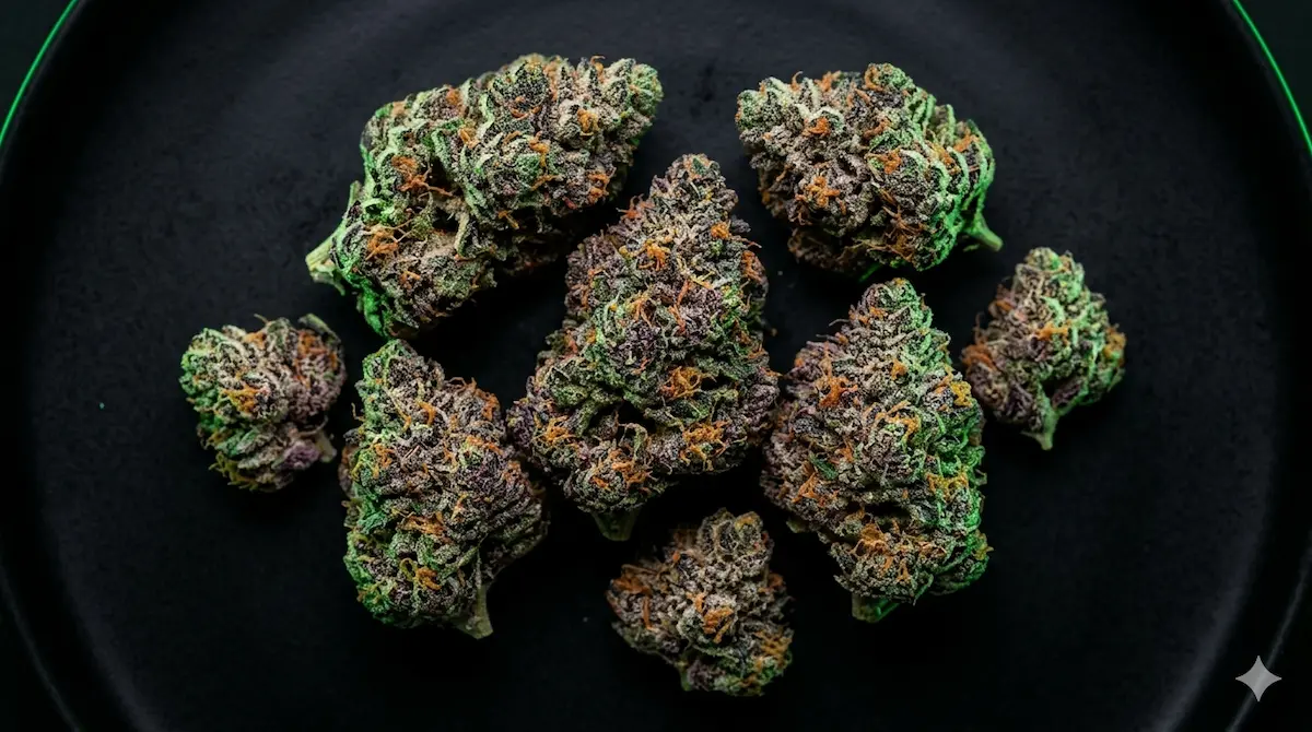 Premium cannabis flower guide 2026 — frost-coated buds with trichomes from Moonrock Online Shop, same-day LA delivery