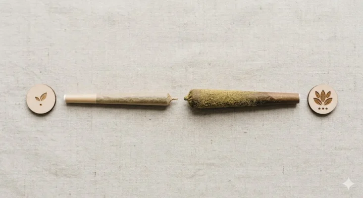 Moonrock preroll vs regular preroll compared by build and strength