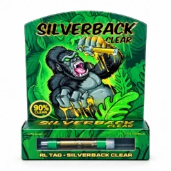 Silverback Clear 1g Vape Cartridge Silverback Clear 1g vape cartridge in green retail packaging