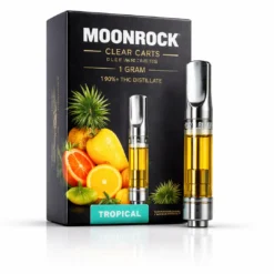 Moonrock Clear Carts 1 gram 90% THC vape cartridge with premium packaging Los Angeles